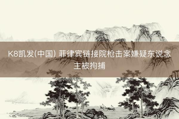 K8凯发(中国) 菲律宾链接院枪击案嫌疑东说念主被拘捕