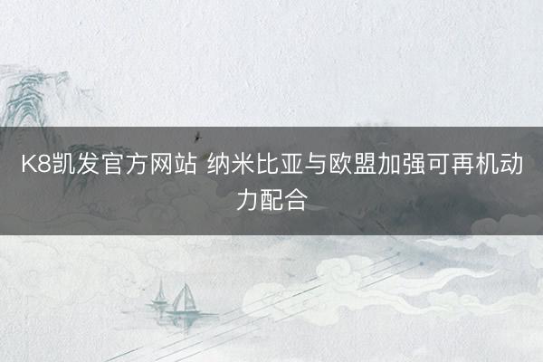 K8凯发官方网站 纳米比亚与欧盟加强可再机动力配合