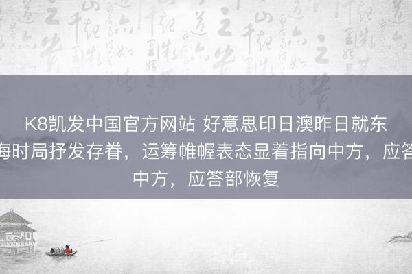K8凯发中国官方网站 好意思印日澳昨日就东海及南海时局抒发存眷，运筹帷幄表态显着指向中方，应答部恢复