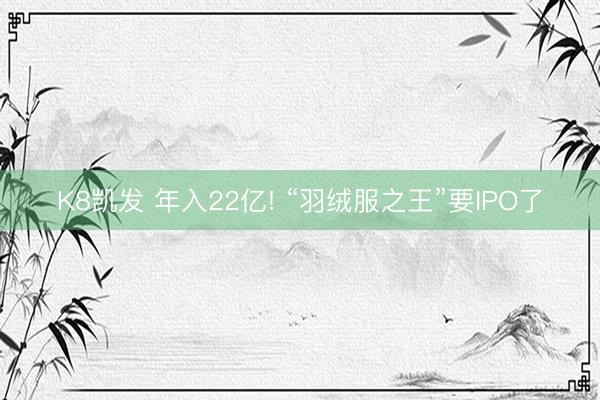 K8凯发 年入22亿! “羽绒服之王”要IPO了