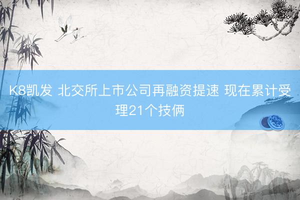 K8凯发 北交所上市公司再融资提速 现在累计受理21个技俩