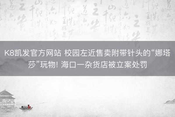 K8凯发官方网站 校园左近售卖附带针头的“娜塔莎”玩物! 海口一杂货店被立案处罚