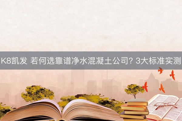 K8凯发 若何选靠谱净水混凝土公司? 3大标准实测
