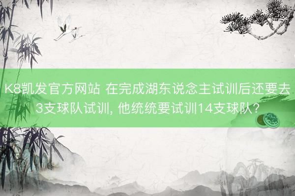 K8凯发官方网站 在完成湖东说念主试训后还要去3支球队试训, 他统统要试训14支球队?