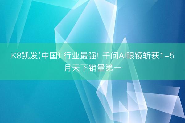 K8凯发(中国) 行业最强! 千问AI眼镜斩获1-5月天下销量第一