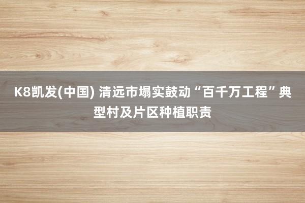 K8凯发(中国) 清远市塌实鼓动“百千万工程”典型村及片区种植职责