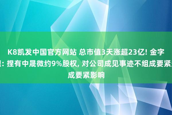 K8凯发中国官方网站 总市值3天涨超23亿! 金字火腿: 捏有中晟微约9%股权, 对公司成见事迹不组成要紧影响