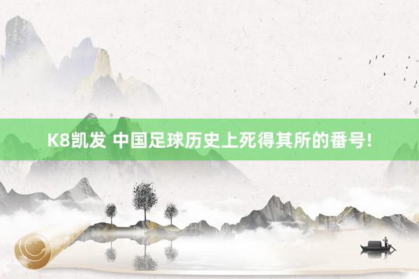 K8凯发 中国足球历史上死得其所的番号!
